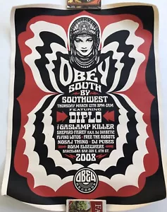 Stampa artistica Obey Records Shepard Fairey South By Southwest 2008 Diplo Festival - Foto 1 di 12