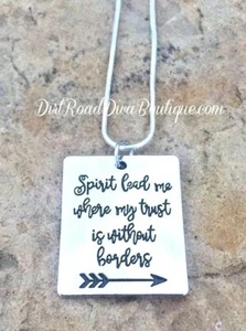Spirit Lead Me Where My Trust Is Without Borders 20" Christian Necklace - Picture 1 of 3