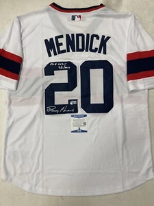 DANNY MENDICK signiertes Autogramm Trikot mit "MLB Debut 9.3.2019" — Beckett BAS - Bild 1 von 3