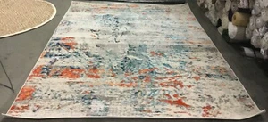 CREAM / ORANGE 8' X 10' Back Stain Rug, Reduced Price 1172652419 MAD478B-8 - Picture 1 of 4