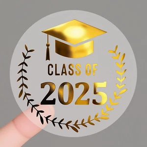 100 X Graduation Stickers, Class of 2025, Congratulations Graduates, Gold Foil S - Picture 1 of 12