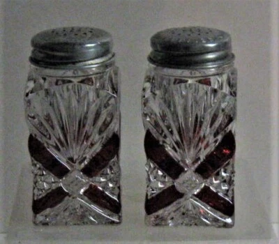 EAPG _ antique ruby stained glass MATCHING SHAKERS - Image 1 of 4