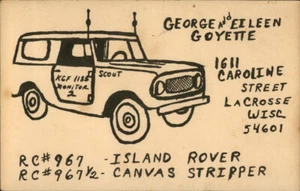La Crosse,WI QSL Ham Radio George & Eileen Goyette KGF 1185 Wisconsin Art Card - Picture 1 of 2