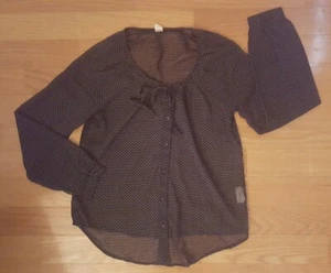 Hemdbluse Damen Größe XS schwarz Old Navy transparent Langarm Button Down - Bild 1 von 1