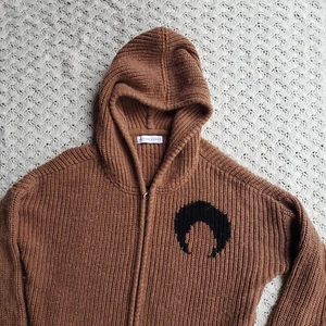 Marine Serre Iconics Full Zip Hoodie Hooded Wool Blend Sweater Jacket - Small - Picture 1 of 10