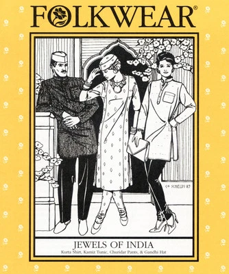 Folkwear Jewels of India Kurta, Kamiz Tunic, Pants Gandhi Hat Sewing Pattern 135 - Image 1 of 4