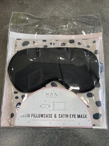 Satin Pillowcase & Satin Eye Mask Black Tan Animal Cheetah Print - Picture 1 of 2