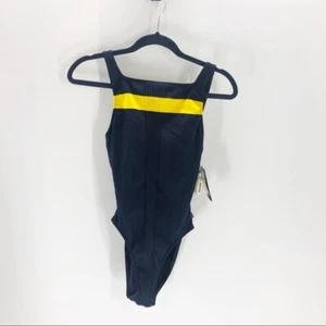 NWT Nautical One Piece Color Block Hi Cut Swim 12 - Picture 1 of 3