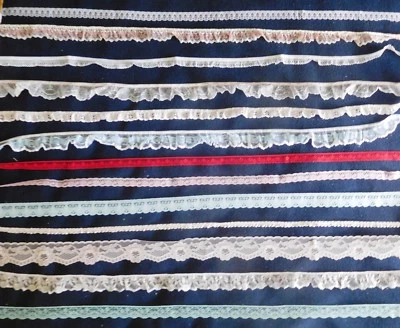 ENORME LOTE DE ENCAJE DE COSTURA ARTESANAL 92+ yardas rosa azul + 1/2" - 1-1/2" borde ancho NUEVO (11) Foto 1 de 4