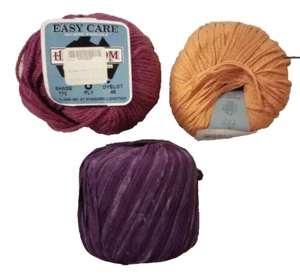 crochet mercerized cotton wool yarn plus extras mixed lot 3pc 5.7 ounce new - Picture 1 of 2