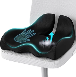 X Large Memory Form Seat Cushion for Office Chair Tailbone Pain Pressure Relief - Picture 1 of 9