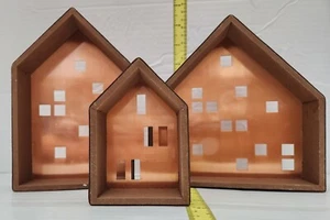 Menge 3 Darice 2016 Kupfer Rückseite Haus geformt Schatten Box Regal Dekor - Bild 1 von 7
