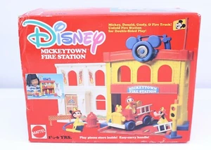 New Mickey town Fire Station Walt Disney 1989 Kids Firefighter NOS Mattel Mouse - Picture 1 of 12