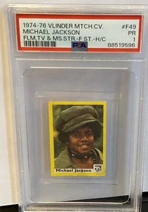 MICHAEL JACKSON 1974-76 VLINDER Match Box Cover #F49 Graded PSA 1 - Picture 1 of 4