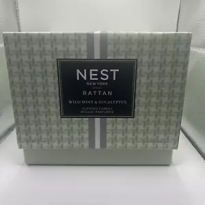 NEST NEW YORK RATTAN WILD MINT & EUCALYPTUS SCENTED CANDLE PARFUMEE - Picture 1 of 4