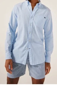 CHUBBIES Blue Oxford The Buttoned Up Shirt Men's Small Pineapple Tag NWT - Picture 1 of 9