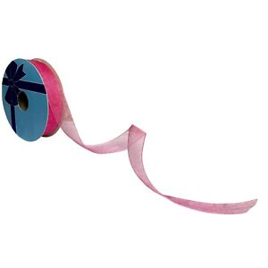Fuchsia Pink Shimmer Sheer Organza Ribbon– 5/8” x 25 Yards, Valentine's Day