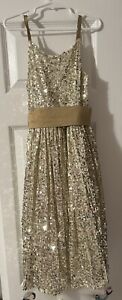 Girls ATUN Gold Sequins Sparkle pageant Dress 7-8 Years