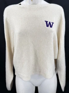 NEW Washington Huskies Colosseum Athletics Cream Pullover Sweater Women's M - Picture 1 of 9