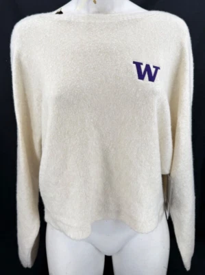 NUEVO Suéter Pullover Crema Washington Huskies Coliseo Atletismo Para Mujer M Foto 1 de 4