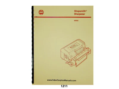 Shopsmith Knife- Blade Sharpener Model 600000 Operator & Parts List Manual #1211 - Image 1 of 4