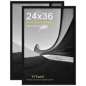24x36 Poster Frame, Black Poster Frames 24 x 36 inches for Posters and Art Pr... - Picture 1 of 7