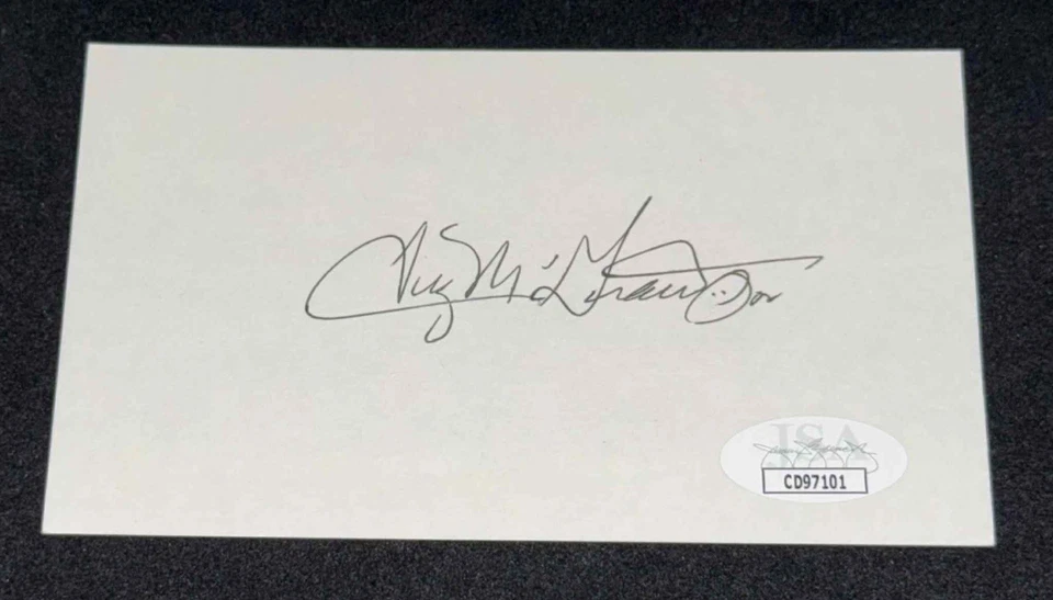 Tug McGraw Signed Index Card JSA COA Philadelphia Phillies 1980 WSC Closer - Image 1 of 1