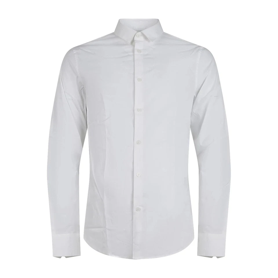 Armani Exchange - Camicia bianca con logo ricamato sul petto per uomo - Immagine 1 di 1