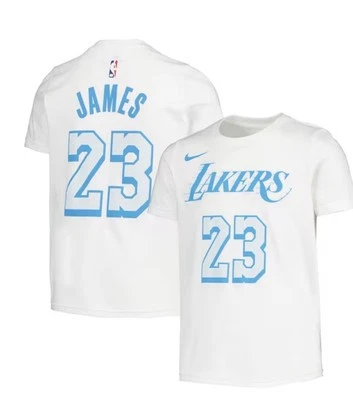 Nike Леброн Джеймс Мужская футболка джерси 23 LA Lakers белый / светло-синий XLG новый - Изображение 1 из 4