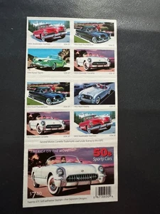 Scott #3931-3935 50s Sporty Cars Booklet Pane of 20 37¢ Stamps (2005) - Picture 1 of 2