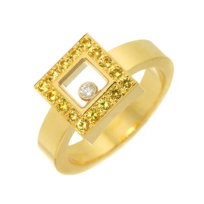 Anillo Chopard Happy Diamond Zafiro Diamante 18K YG 750 Talla 6.25-6.5 (US) 90299182 Foto 1 de 4