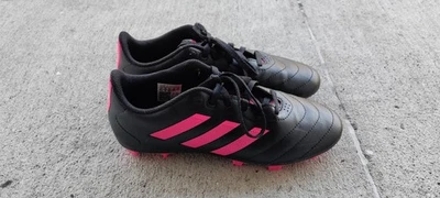 ADIDAS "Girl's" Goletto Black&Pink Laced Soccer Cleats, Size 4.5, SCG-753002, PO - Image 1 of 4