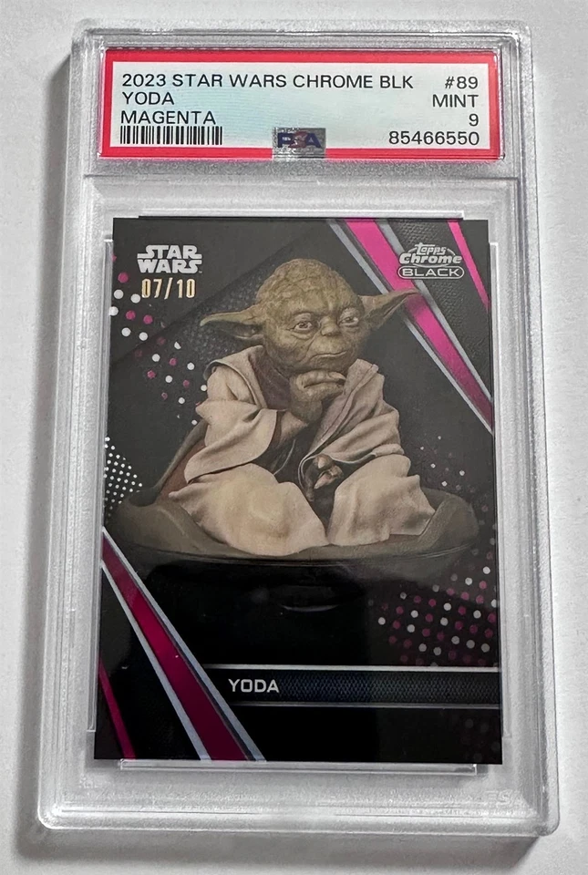 2023 Topps Star Wars Chrome Black #89 Yoda Magenta Refractor 7/10 PSA 9 MINT - Image 1 of 2