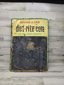 Diet-rite Cola Menu Board Chalk Board Metal Advertising Sign Vintage Patina - Picture 1 of 8