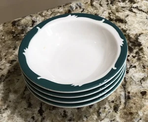 4er Set Syrakus Hergestellt in den USA Wintergrün Wave Crest Restaurant Obstschalen - Bild 1 von 3