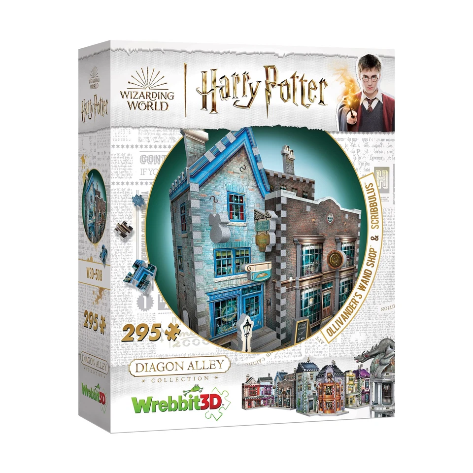 Wrebbit Harry Potter Ollivanders Wand Shop & Scribbulus 3d Jigsaw Puzzle 295 Pcs