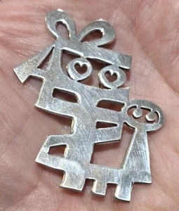 Raro Vitg Años 60 Plata Esterlina Firmado Mik Stousland Niña Modernista con Broche Bebé - Imagen 1 de 21