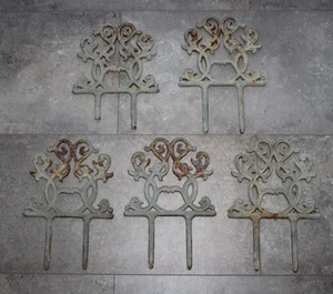 5 Vintage architektonische Gusseisen viktorianische Gartenumrandung Kantenzaun ca. 8 x 11 - Bild 1 von 17