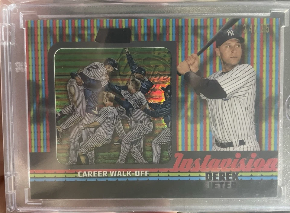 DEREK JETER 2017 TOPPS STADIUM CLUB INSTAVISION #I-DJ BLACK PARALLEL /25 YANKEES - Image 1 of 3