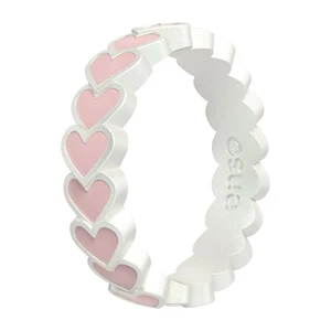 Anello Silicone Accento Cuori Collezione - Colore Perla/Sabbia Rosa - Misura 5 - Foto 1 di 5
