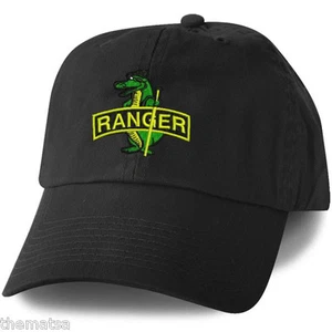 GORRA SOMBRERO NEGRO MILITAR BORDADO CAIMÁN MILITAR RANGER - Imagen 1 de 1