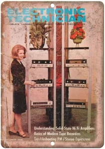Rivista di commercio elettronico tecnico annuncio riproduzione vintage insegna metallo D16 - Foto 1 di 2