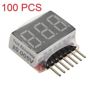 100 Stück Akku-Tester für RC 1-6S Lipo Spannungsanzeige Prüfer (USA-Verkäufer) - Bild 1 von 1