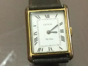 LIGNAL WATCH MODEL TANK SWISS MADE.MECHANICAL MANUAL WINDING.PLATED CASE - Picture 1 of 7