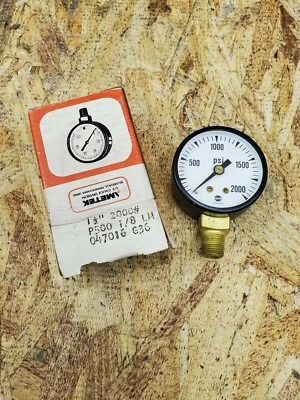 US Gauge 2000# 2000 PSI 1.5" or 1-1/2" Bottom-mount Pressure Gauge 1/8" NPT -NEW - Image 1 of 4
