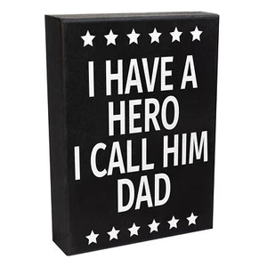 JennyGems Dad Gifts, I Have a Hero I Call Him Dad Sign, Father's Day Gift Idea - Picture 1 of 12