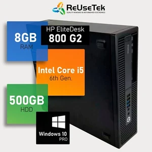 HP EliteDesk 800 G2 SFF Intel i5 8 GB RAM 500 GB HDD DisplayPort Win 10 Desktop - Picture 1 of 14