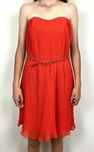 Cooper St Womens Size 10 Orange Strapless Lined Dress with Belt - Picture 1 of 3