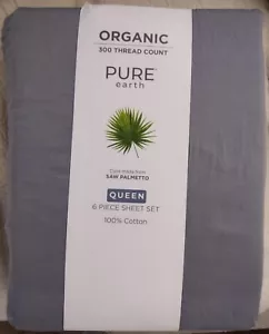Organic Sheets By Pure Earth Organic 300 Thread Count 6-piece Sheet Set Queen - Picture 1 of 4