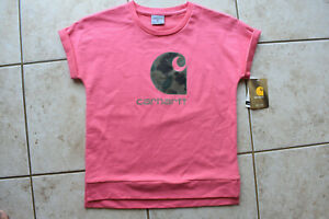 New Carhartt Youth Kids Girls Camo C Logo Tee T Shirt Medium M 10 Pink Free Ship